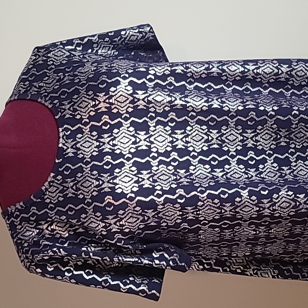 Blue and Metallic Silver Dress